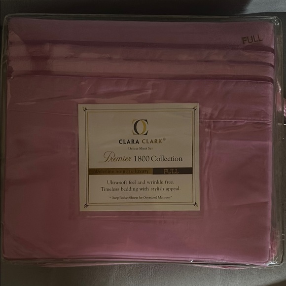 Clara Clark Pink Full Size Sateen Sheets - Picture 1 of 2
